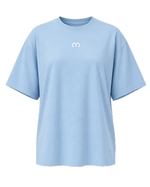 Dusty Blue The Roots unisex oversized shirt, front view